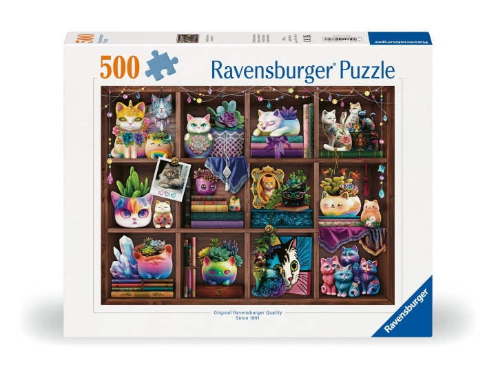 Ravensburger Puzzle Cubby Cats and Succulents 500p (12000874) in the group Sport, leisure & Hobby / Hobby / Puzzle at TP E-commerce Nordic AB (C86710)