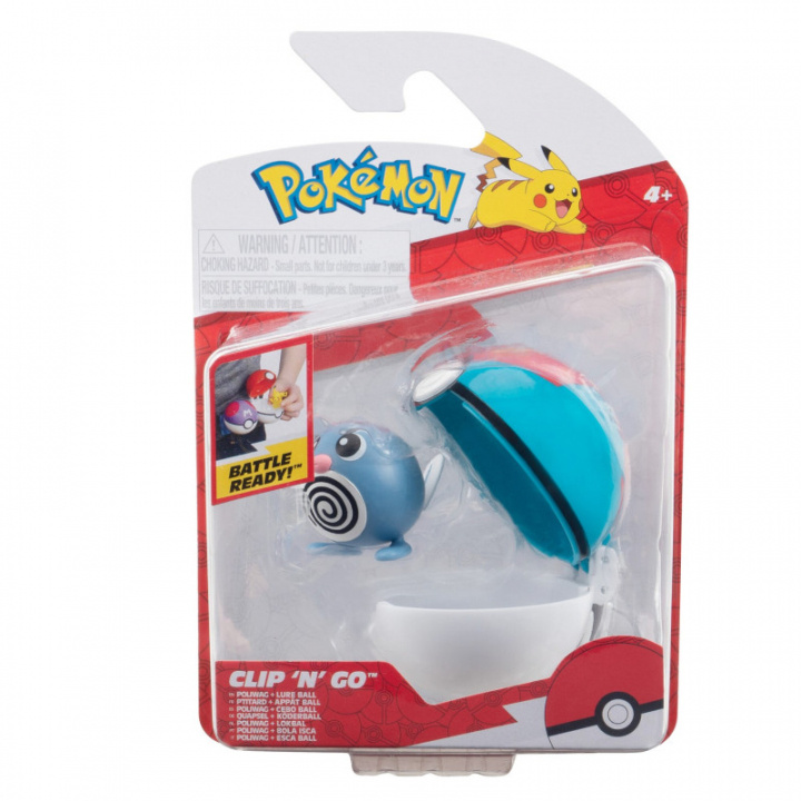 Pokémon Clip N Go - Poliwag and Lure Ball (PKW3626) in the group TOYS, KIDS & BABY PRODUCTS / Toys / Figures, Miniatures & accessories at TP E-commerce Nordic AB (C86732)