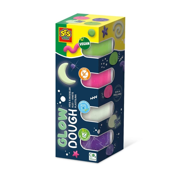 SES Creative Dough - Feel Good Glow 4x90gr - (S00516) in the group TOYS, KIDS & BABY PRODUCTS / Toys / Clay, play sand and accessories at TP E-commerce Nordic AB (C88052)