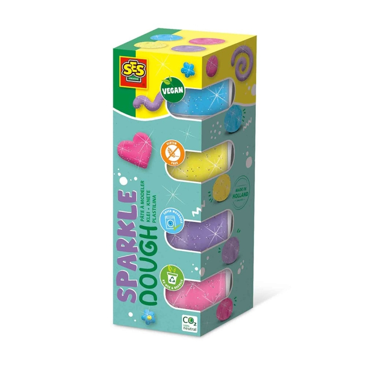 SES Creative Dough - Feel Good Sparkle 4x90gr - (S00515) in the group TOYS, KIDS & BABY PRODUCTS / Toys / Clay, play sand and accessories at TP E-commerce Nordic AB (C88056)