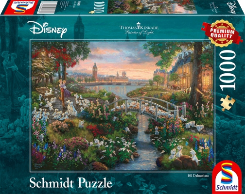 Schmidt Thomas Kinkade: Disney - 101 Dalmatians (1000 pieces) (SCH4893) in the group Sport, leisure & Hobby / Hobby / Puzzle at TP E-commerce Nordic AB (C89438)