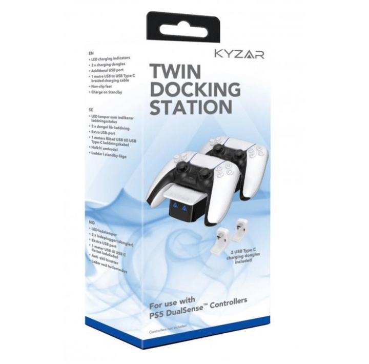 Kyzar Twin Docking Station for PS5 in the group HOME ELECTRONICS / Game consoles & Accessories / Sony PlayStation 5 / Accessories at TP E-commerce Nordic AB (C92506)