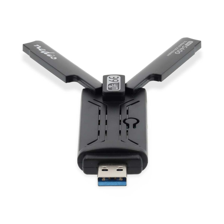 Nedis Network Dongle | Wi-Fi | AX5400 | 2.4/5/6 GHz (Triple Band) | USB3.0 | Wi-Fi speed total: 5400 Mbps | Windows 10 / Windows 11 in the group COMPUTERS & PERIPHERALS / Network / Network cards / USB wireless at TP E-commerce Nordic AB (C94862)