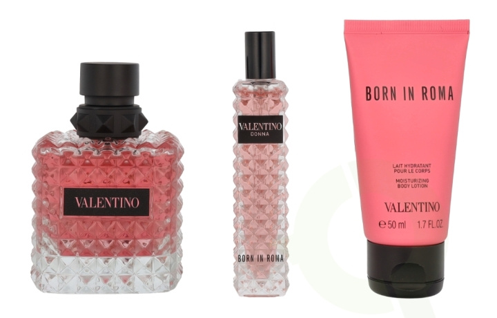 Valentino Donna Born In Roma Giftset 165 ml Edp Spray 100ml/Edp Spray 15ml/Body Lotion 50ml in the group BEAUTY & HEALTH / Gift sets / Gift sets for her at TP E-commerce Nordic AB (C99664)