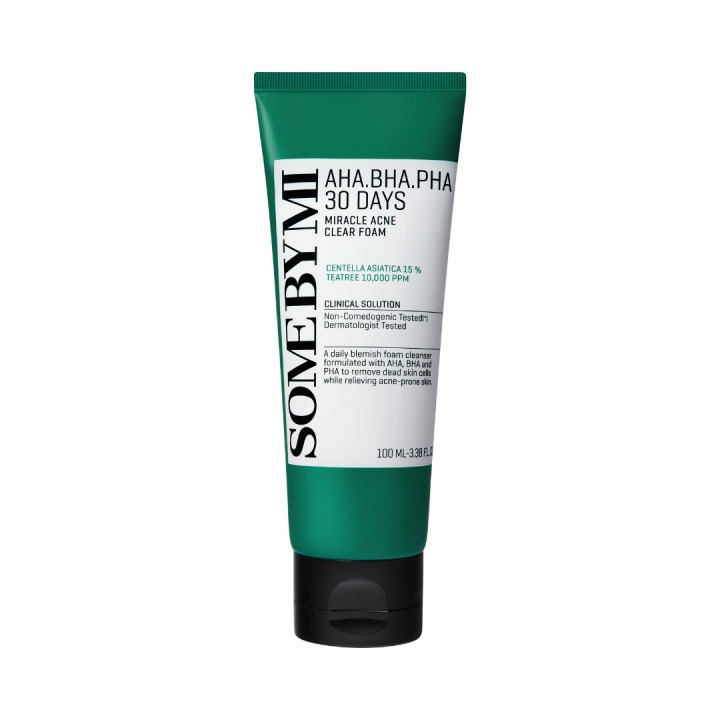 Some By Mi AHA BHA PHA 30 Days Miracle Acne Clear Foam 100 ml in the group BEAUTY & HEALTH / Skin care / Face / Cleaning at TP E-commerce Nordic AB (D01828)