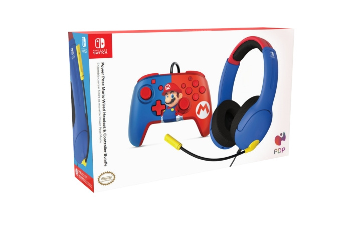PDP Gaming Mario bundle - Airlite Headset & Mario Power Pose Controller in the group HOME ELECTRONICS / Game consoles & Accessories / Nintendo Switch / Accessories at TP E-commerce Nordic AB (D01923)
