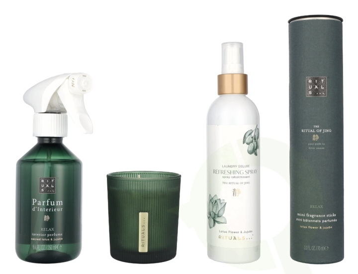 Rituals Jing Large Set 710 ml Parfum d\'Interieur 250 ml/Scented Candle 140 ml/Mini Fragrance Sticks 70 ml/Refreshing Spray 250 ml in the group BEAUTY & HEALTH / Fragrance & Perfume / Other fragrances / Fragrance diffuser at TP E-commerce Nordic AB (D05957)