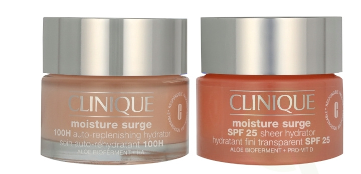 Clinique Moisture Surge Facial Care Set 100 ml Moisture Surge SPF25 Sheer Hydrator 50ml/Moisture Surge 100H Auto-replenishing Hydrator 50ml in the group BEAUTY & HEALTH / Skin care / Face / Day cream at TP E-commerce Nordic AB (D06002)