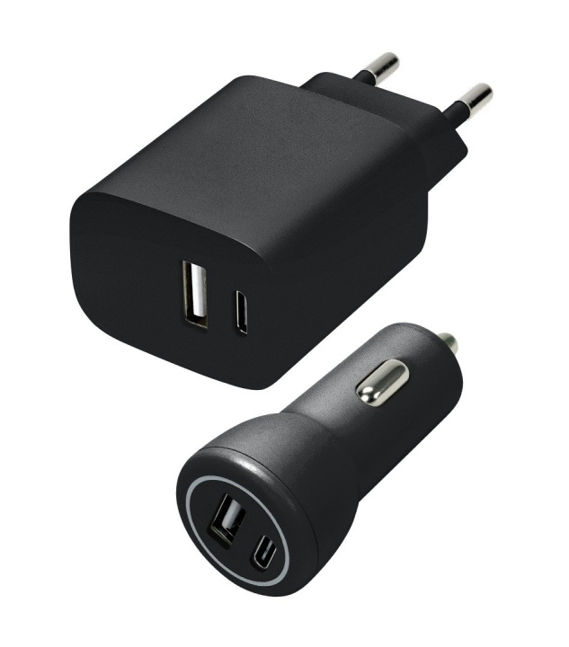 Speedlink Wall & Car Charger Set USB-A & USB-C 15W, black in the group SMARTPHONE & TABLETS / Chargers & Cables / Car chargers / Car chargers USB at TP E-commerce Nordic AB (D06674)