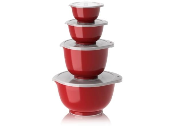 Rosti NEW Margrethe bowls, Set of 4 + lids - Red in the group HOME, HOUSEHOLD & GARDEN / Kitchen utensils / Other kitchen tools at TP E-commerce Nordic AB (D07655)