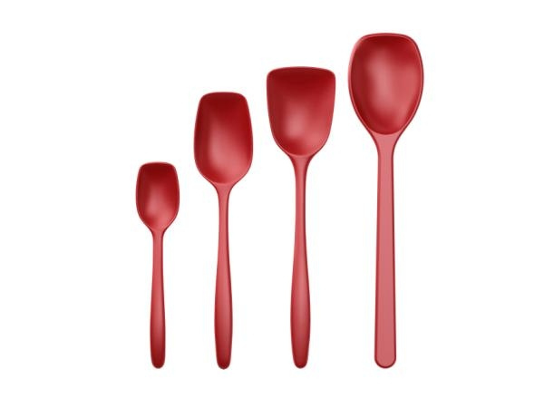 Rosti NEW Classic kitchen spoons, Set of 4 - Red in the group HOME, HOUSEHOLD & GARDEN / Kitchen utensils / Other kitchen tools at TP E-commerce Nordic AB (D07659)