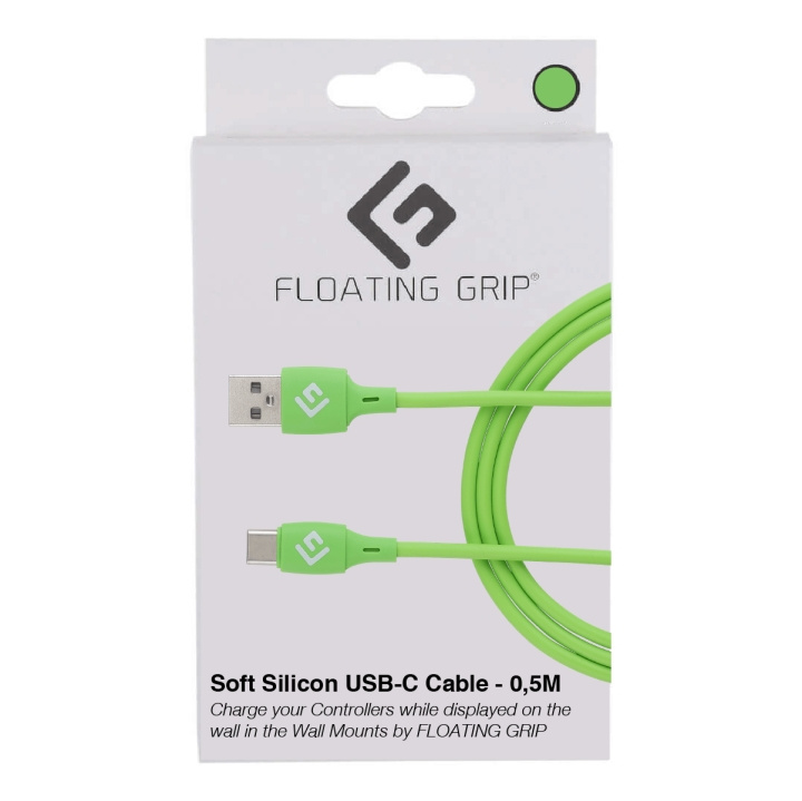 FLOATING GRIP 0,5M Silicone USB-C Cable (Green) in the group COMPUTERS & PERIPHERALS / Computer cables / USB / USB-C at TP E-commerce Nordic AB (D08483)