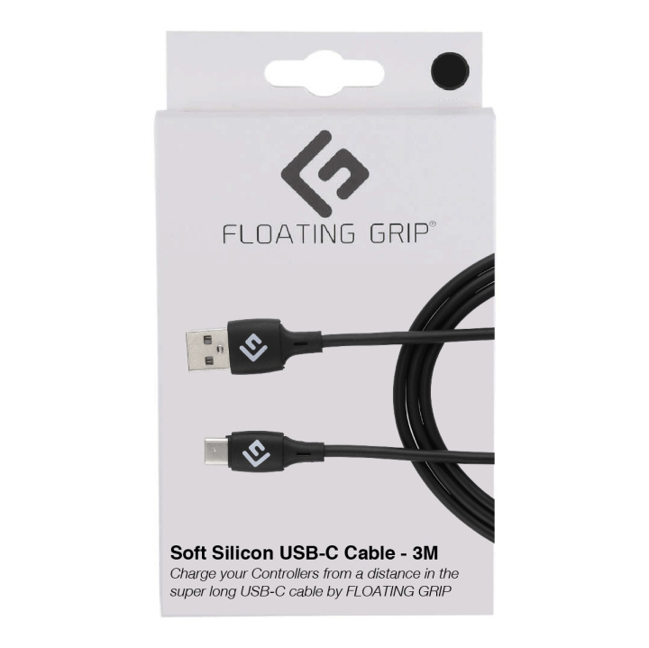 FLOATING GRIP 3M Silicone USB-C Cable (Black) in the group COMPUTERS & PERIPHERALS / Computer cables / USB / USB-C at TP E-commerce Nordic AB (D08500)