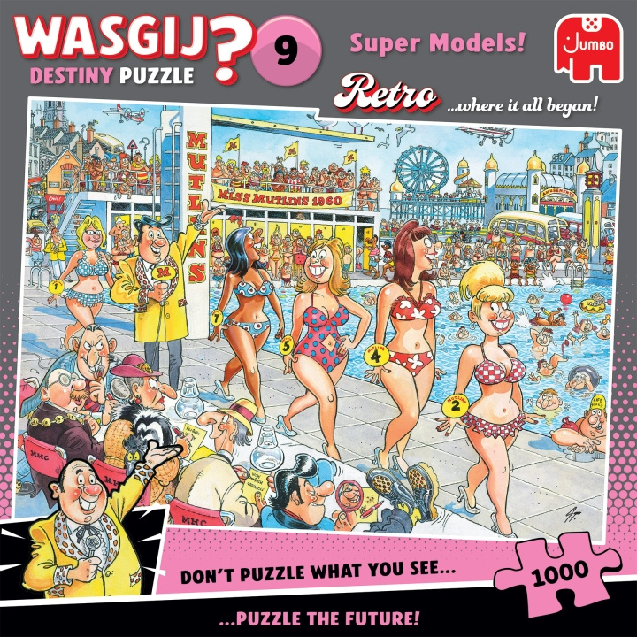 Wasgij Retro Destiny - #9 Super Models! (1000 pieces) (1110100503) in the group Sport, leisure & Hobby / Hobby / Puzzle at TP E-commerce Nordic AB (D09022)