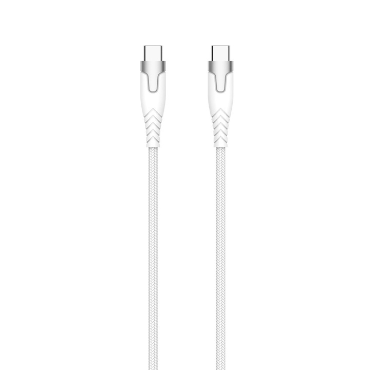 Gear Kevlar Cable Pro Usb-C 2.0 With Metalhousing White 1.5m in the group COMPUTERS & PERIPHERALS / Computer cables / USB / USB-C at TP E-commerce Nordic AB (D09183)