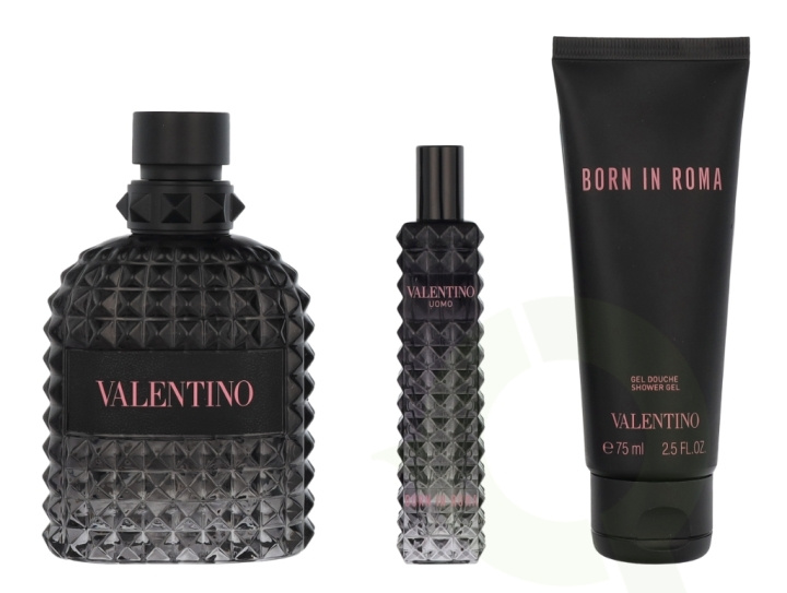 Valentino Uomo Born In Roma Giftset 190 ml Edt Spray 100ml/Shower Gel 75ml/Edt Spray 15ml in the group BEAUTY & HEALTH / Gift sets / Gift sets for her at TP E-commerce Nordic AB (D09436)