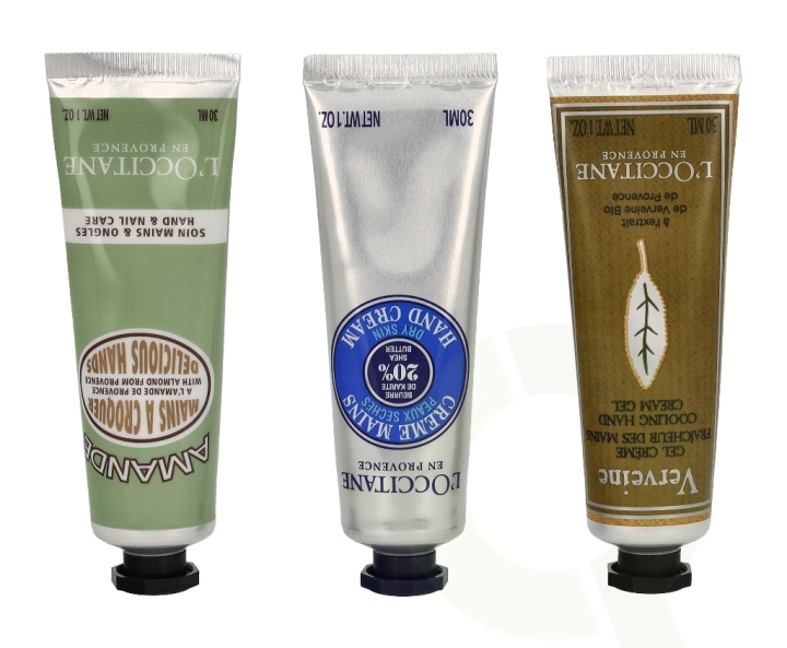 L\'Occitane Soft Hands Trio Set 90 ml Shea Hand Cream 30ml/Almond Hand Cream 30ml/Verbena Hand Cream 30ml in the group BEAUTY & HEALTH / Manicure / Pedicure / Hand Creams at TP E-commerce Nordic AB (D09521)