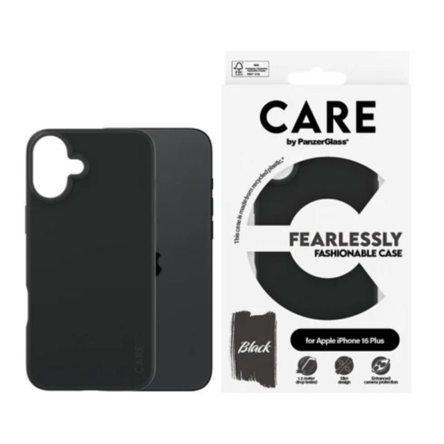 PanzerGlass CARE Fashionable Case for iPhone 16 Plus Black in the group SMARTPHONE & TABLETS / Phone cases / Apple / iPhone 16 at TP E-commerce Nordic AB (D10252)