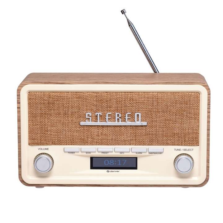 Denver DAB-18LW Radio Wood in the group HOME ELECTRONICS / Audio & Picture / Home cinema, Hifi & Portable / Radio & Alarm clocks / Radio at TP E-commerce Nordic AB (D10336)