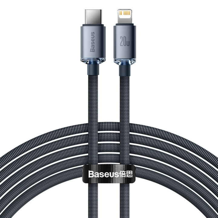 Baseus Crystal Shine USB-C to Lightning cable 20W 2m black in the group COMPUTERS & PERIPHERALS / Computer cables / USB / USB-C at TP E-commerce Nordic AB (D10364)