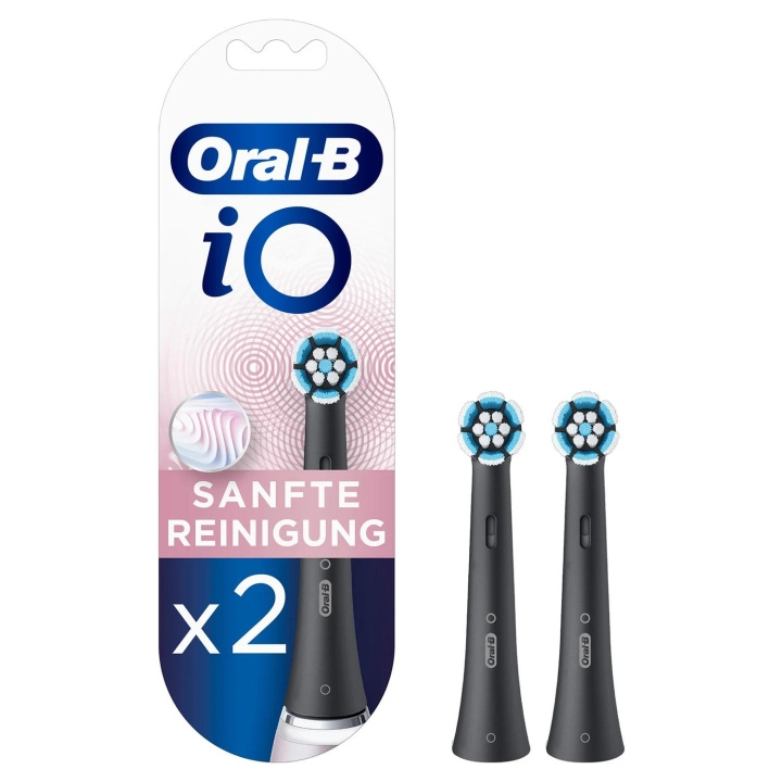 Oral-B iO Gentle Care Black brush heads, 2-pack in the group BEAUTY & HEALTH / Oral care / Accessories for electric toothbrushes at TP E-commerce Nordic AB (D10463)
