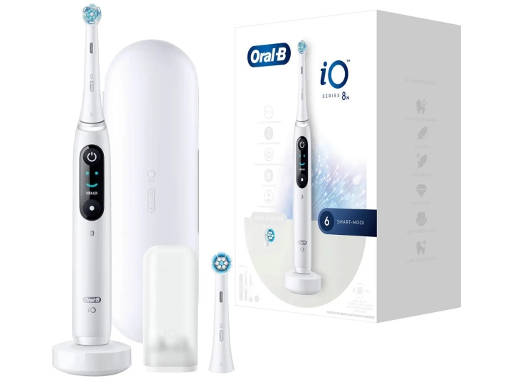 Oral B iO Series 8N Electric toothbrush, White in the group BEAUTY & HEALTH / Oral care / Electric toothbrushes at TP E-commerce Nordic AB (D10474)