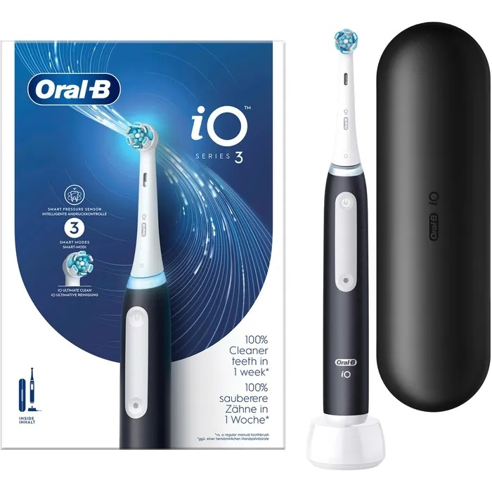 Oral B iO Series 3 Electric toothbrush, Black in the group BEAUTY & HEALTH / Oral care / Electric toothbrushes at TP E-commerce Nordic AB (D10493)