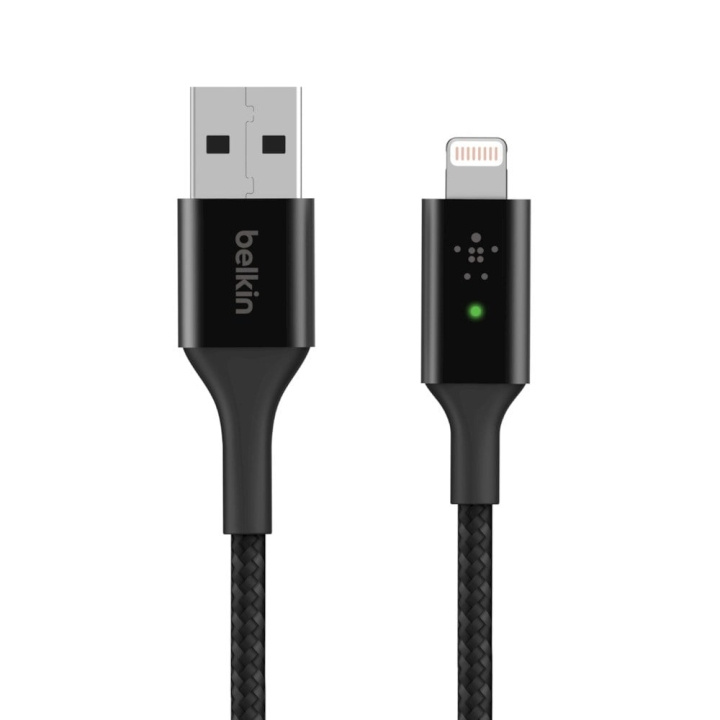 Belkin Smart LED USB-A to Lightning Cable, Black, 1,2m in the group SMARTPHONE & TABLETS / Chargers & Cables / Cables / Cables Lightning at TP E-commerce Nordic AB (D11256)