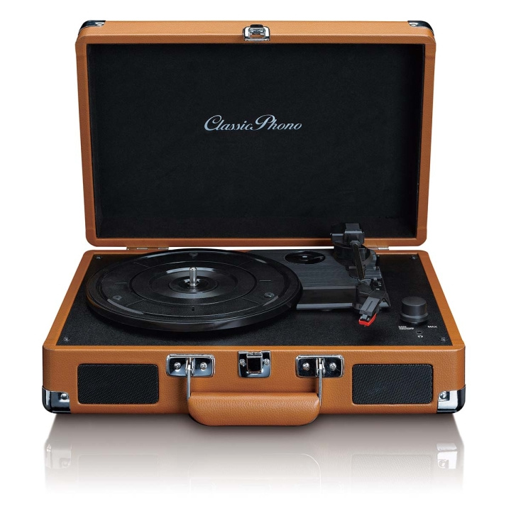 Lenco Suitcase turntable with 2 built-in speakers Brown in the group HOME ELECTRONICS / Audio & Picture / Home cinema, Hifi & Portable / Compact stereo & Record players at TP E-commerce Nordic AB (D11441)