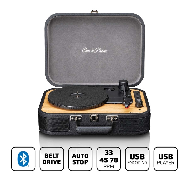 Lenco Turntable with Bluetooth® and USB Player / Recorder Black in the group HOME ELECTRONICS / Audio & Picture / Home cinema, Hifi & Portable / Compact stereo & Record players at TP E-commerce Nordic AB (D11442)