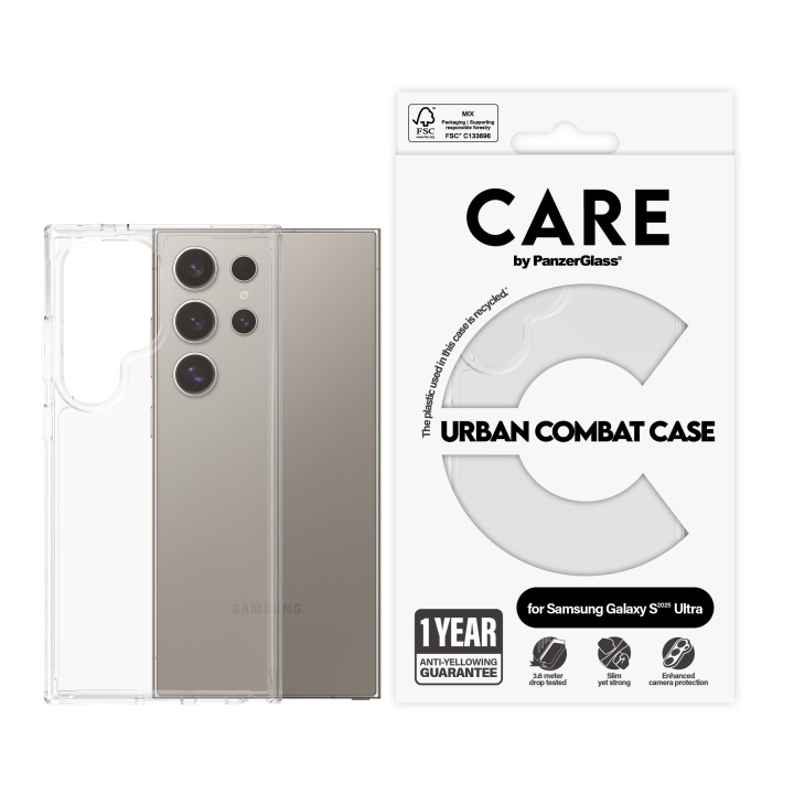CARE by PanzerGlass - Flagship Case Transparent Urban Combat w. Clear Frame Samsung Galaxy S25 Ult in the group SMARTPHONE & TABLETS / Phone cases / Samsung at TP E-commerce Nordic AB (D12470)