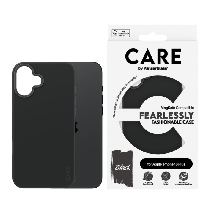 CARE by PanzerGlass - Case - Black - MagSafe - iPhone 16 Plus in the group SMARTPHONE & TABLETS / Phone cases / Apple / iPhone 16 at TP E-commerce Nordic AB (D12567)