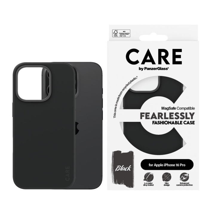 CARE by PanzerGlass - Case - Black - MagSafe - iPhone 16 Pro in the group SMARTPHONE & TABLETS / Phone cases / Apple / iPhone 16 at TP E-commerce Nordic AB (D12571)