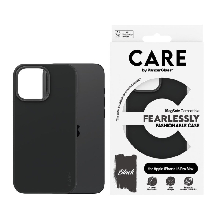 CARE by PanzerGlass - Case - Black w. MagSafe - iPhone 16 Pro Max in the group SMARTPHONE & TABLETS / Phone cases / Apple / iPhone 16 at TP E-commerce Nordic AB (D12573)
