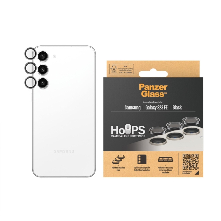 PanzerGlass Hoops - Camera Lens Protector - Samsung Galaxy S23 FE - Black in the group SMARTPHONE & TABLETS / Phone cases / Samsung at TP E-commerce Nordic AB (D12586)