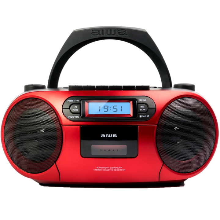 AIWA Kassettradio CD/FM-radio/Kassettband/USB/BT Röd in the group HOME ELECTRONICS / Audio & Picture / Home cinema, Hifi & Portable / Compact stereo & Record players at TP E-commerce Nordic AB (D13563)
