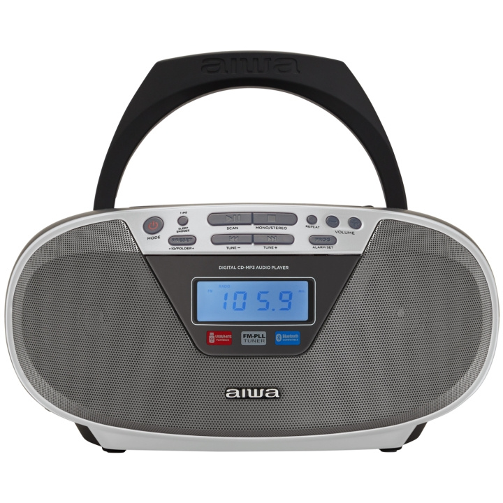 AIWA Radio med CD-spelare och Bluetooth Silver in the group HOME ELECTRONICS / Audio & Picture / Home cinema, Hifi & Portable / Portable audio players / CD-players at TP E-commerce Nordic AB (D13569)