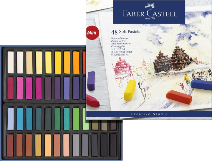 Faber-Castell Soft pastel crayons mini, box of 48 (128248) in the group Sport, leisure & Hobby / Hobby / Paint & Draw / Pencils, crayons & ink at TP E-commerce Nordic AB (D13886)
