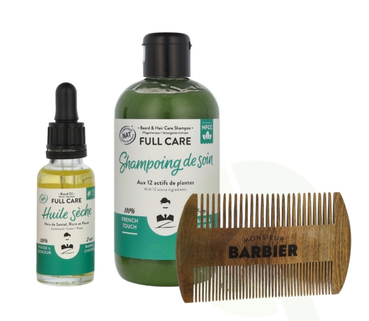 Monsieur Barbier The Hair & Beard Box 280 ml Shampoo 250ml/Beard Oil 30ml/Comb in the group BEAUTY & HEALTH / Hair & Styling / Beard care at TP E-commerce Nordic AB (D14693)