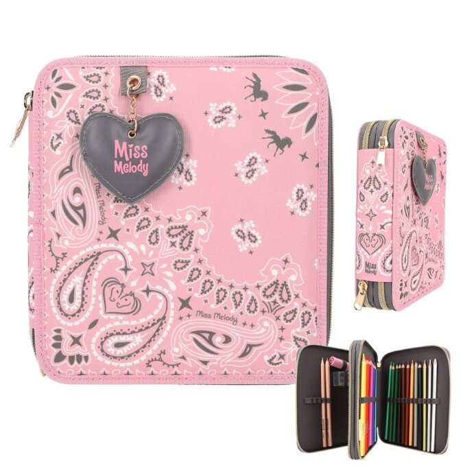 Miss Melody Double Pencil Case BANDANA ( 0412766 ) in the group TOYS, KIDS & BABY PRODUCTS / Toys / Pencil case at TP E-commerce Nordic AB (D14940)