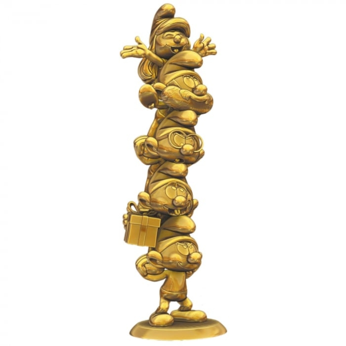 Plastoy The Smurfs Resin Statue Smurfs Column Gold Limited Edition 50 cm in the group Sport, leisure & Hobby / Fun stuff / Collector\'s items at TP E-commerce Nordic AB (D15035)