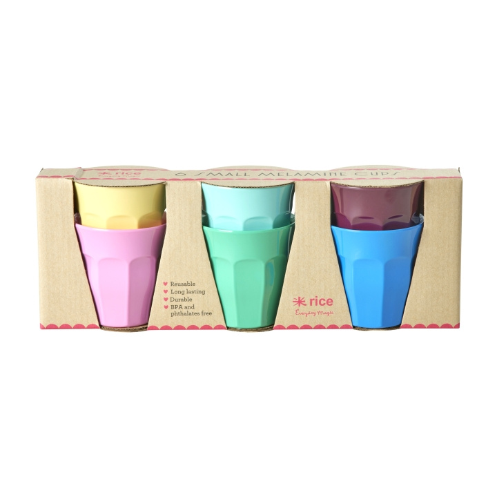 RICE Melamine Cups - Assorted Colors - Small - 160 ml - 6 Pack in the group Sport, leisure & Hobby / Fun stuff / Cups at TP E-commerce Nordic AB (D15341)