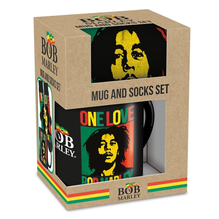 Pyramid International BOB MARLEY MUG & SOCK SET - UK size 3-8 / EU size 36-41 in the group Sport, leisure & Hobby / Fun stuff / Cups at TP E-commerce Nordic AB (D15413)