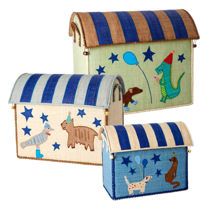RICE Large Set of 3 Toy Baskets - Blue Party in the group TOYS, KIDS & BABY PRODUCTS / Children\'s room / Storage at TP E-commerce Nordic AB (D15431)