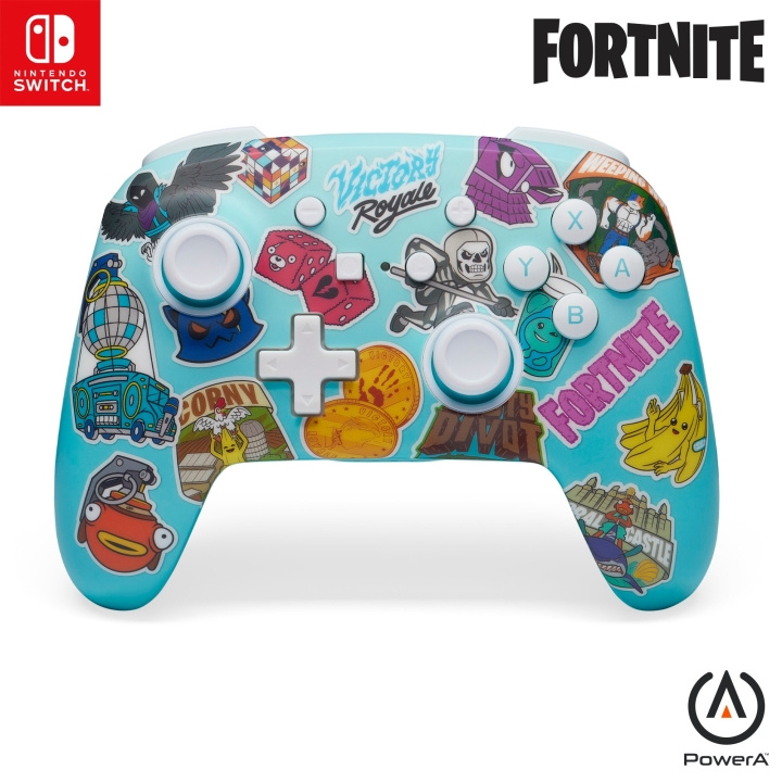PowerA Enhanced Wireless Controller for Nintendo Switch - Fortnite Sticker Mania in the group HOME ELECTRONICS / Game consoles & Accessories / Nintendo Switch / Accessories at TP E-commerce Nordic AB (D15618)