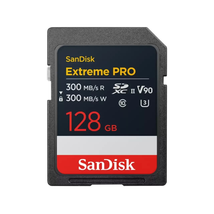 SanDisk SDXC Extreme Pro 128GB 300MB/s UHS-II V90 in the group HOME ELECTRONICS / Storage media / Memory cards / SD/SDHC/SDXC at TP E-commerce Nordic AB (D15811)