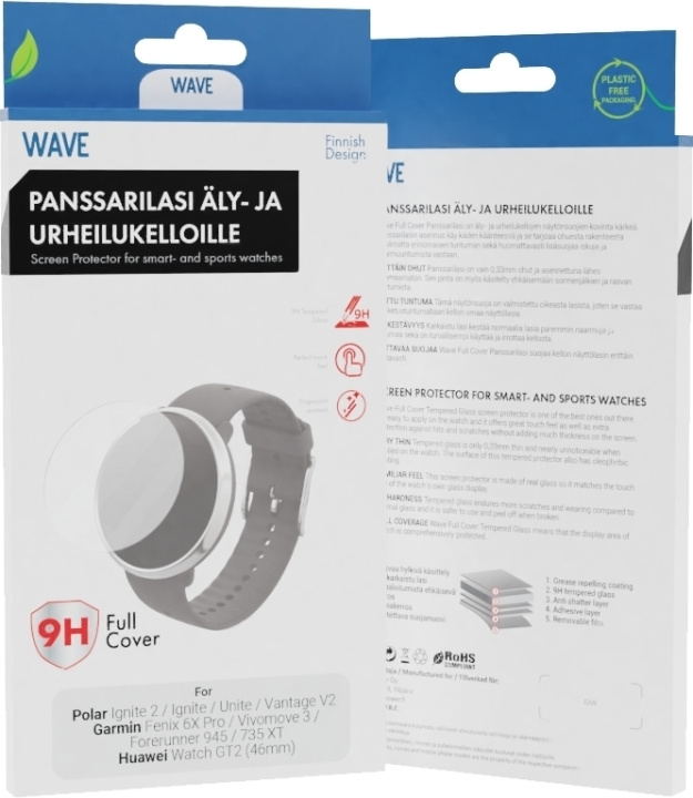 Wave Full Cover armoured glass, 39mm in the group Sport, leisure & Hobby / Smartwatch & Activity trackers / Smartwatches at TP E-commerce Nordic AB (D15973)