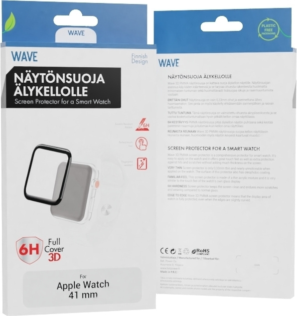 Wave 3D PMMA Screen Protector for Apple Watch 41 mm, black in the group SMARTPHONE & TABLETS / Excercise, home & leisure / Apple Watch & Accessories / Apple Watch at TP E-commerce Nordic AB (D15999)