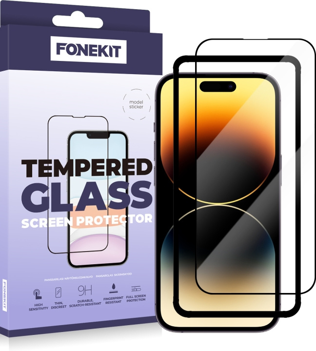 FoneKit Full Cover, iPhone 14 Pro, black in the group SMARTPHONE & TABLETS / Phone cases / Apple / iPhone 14 at TP E-commerce Nordic AB (D16048)