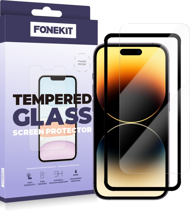 FoneKit armoured glass, iPhone 14 Pro in the group SMARTPHONE & TABLETS / Phone cases / Apple / iPhone 14 at TP E-commerce Nordic AB (D16050)